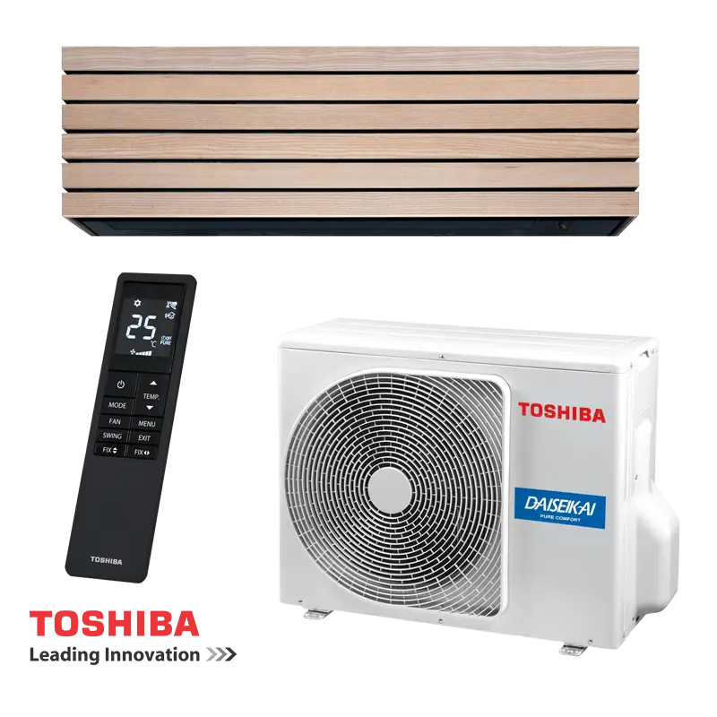 Инверторен климатик Toshiba Super Daiseikai 10 WOOD RAS-B18S4KVDG-E / RAS-18S4AVPG-E