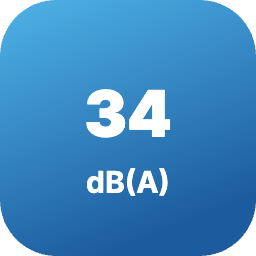 Ниво на шум на вътрешното тяло от 34 dB(A)