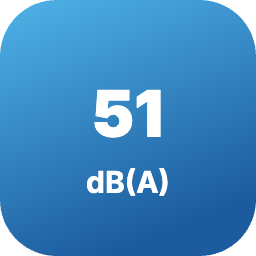 Ниво на шум на вътрешното тяло от 51 dB(A)