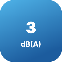 Ниво на шум на вътрешното тяло от 3 dB(A)