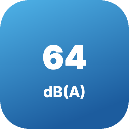 Ниво на шум на вътрешното тяло от 64 dB(A)
