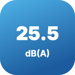 Ниво на шум на вътрешното тяло от 25.5 dB(A)